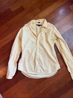 Polo by Ralph Lauren Light Yellow Long-Sleeve Button-Down Shirt- Slim Fit